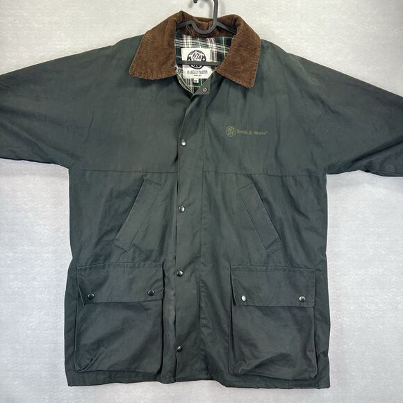 Vintage Smith & Wesson Jacket Mens XL Green Waxed Barn Field Coat 90s - Picture 15 of 16